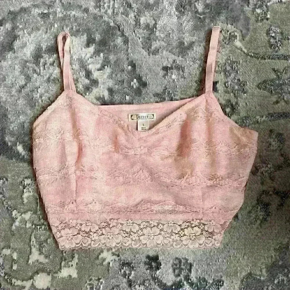 Juniors' Pink Lace Bralette - Picture 1 of 4